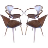 A Classic Set of Four Chairs by N.Cherner for Plycraft