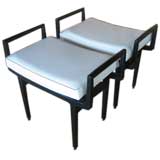 A Pair of Baker Upholstered Benches by Paul Tuttle