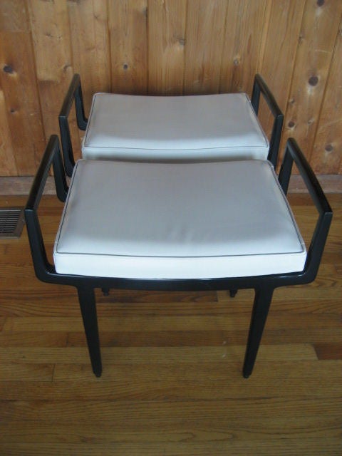 A Pair of Baker Upholstered Benches by Paul Tuttle