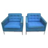 A Pair of Classic Knoll Club Chairs