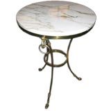 Brass Gueridon With Marble Top