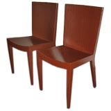 Set of Eight Leather Dining Chairs by Karl Springer