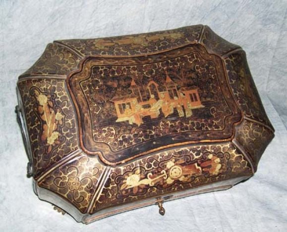 19th century Chinese export sewing box
