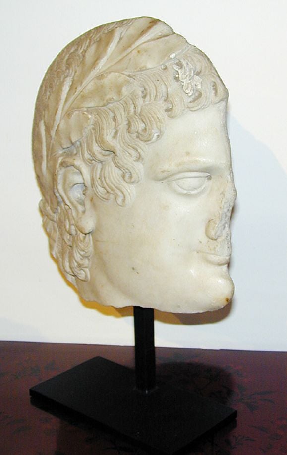 18th century Italian marble relief of an emperor