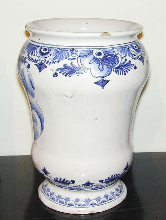 18th century Dutch ceramic apothecary jar