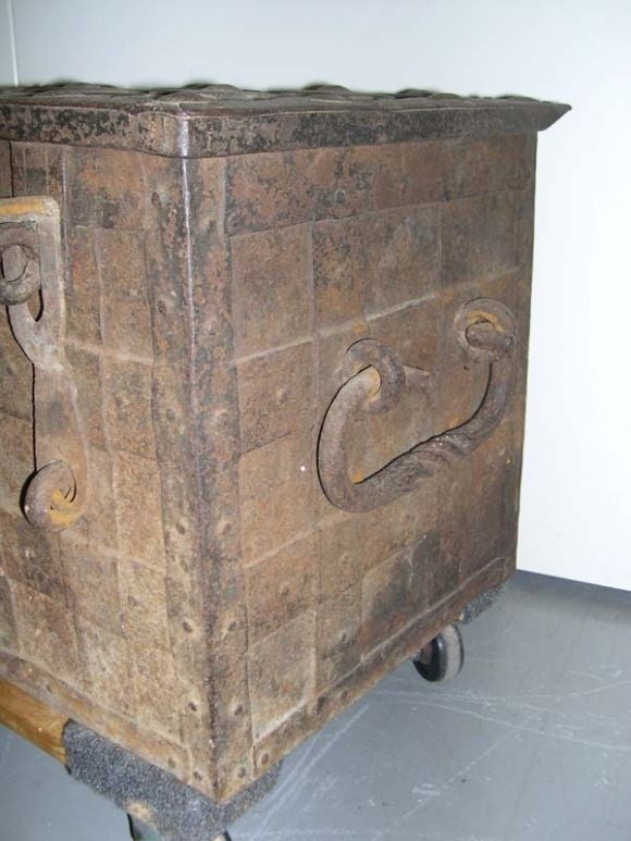 17th century Spanish wrought iron Armada chest