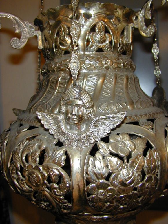 19th century silver sancturay lamp