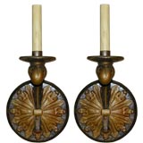 Pair of Wrought Iron and Brass sconces