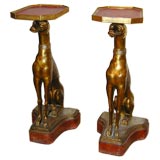 Vintage Pair Art Deco Dog Form Side Tables