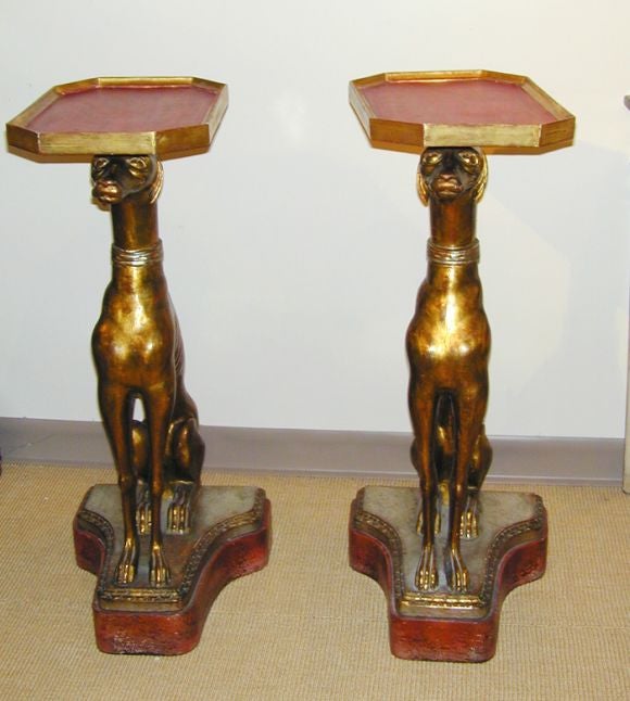 Pair Art Deco Dog Form Side Tables 1