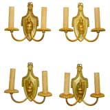 Two Pairs of Gilt Bronze Sconces by Caldwell