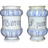 Pair 18th c Italian Apothecary Jars