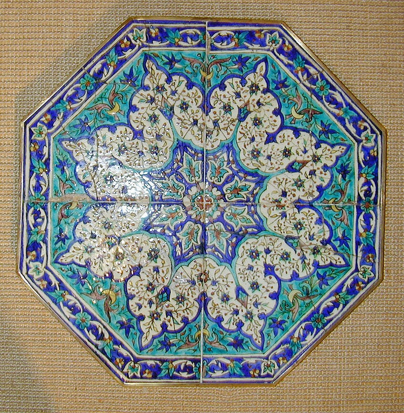 18th century Ottoman Kutahya Octagonal Tile
