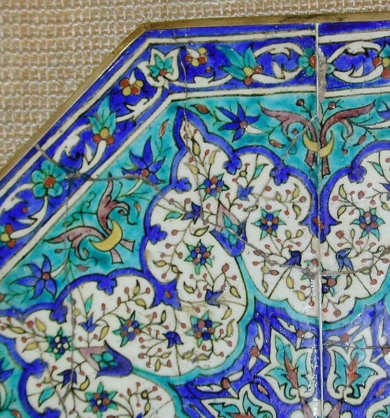 18th century Ottoman Kutahya octagonal tile