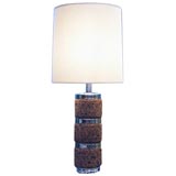 Cork and Chrome Table Lamp