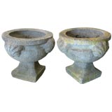 Antique Pair of Cement Garden Urns