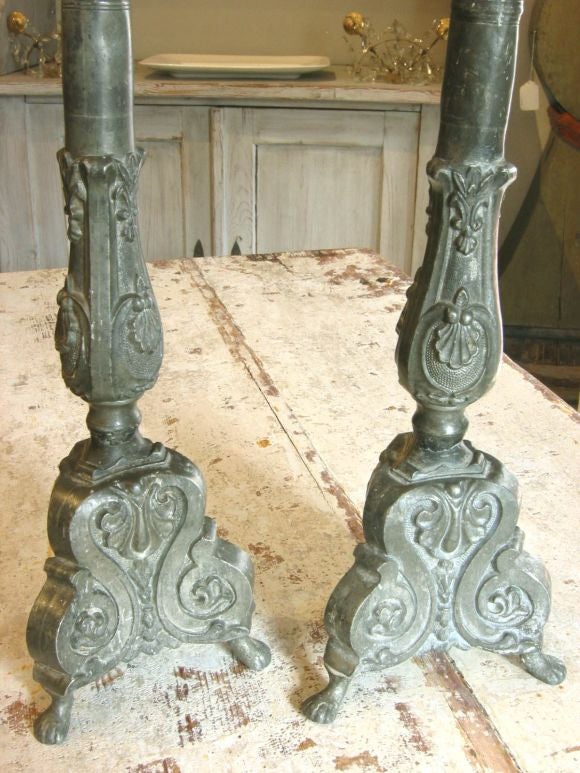 Baroque style altar sticks.