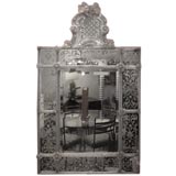 Antique Murano Mirror with cresting