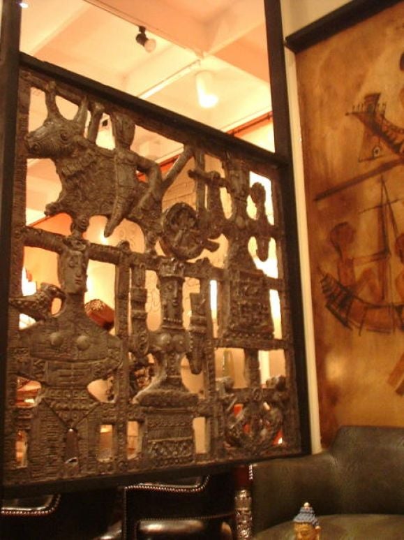 sculptures bonded bronze screen panels by emanuele luzzati In Good Condition For Sale In Los Angeles, CA