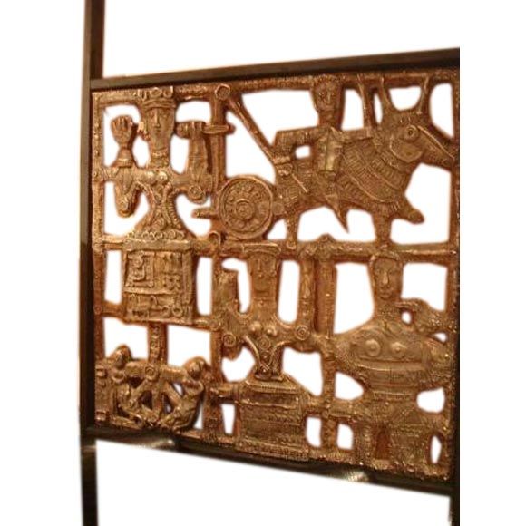 sculptures bonded bronze screen panels by emanuele luzzati For Sale