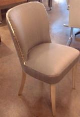 Pair of springer white gold leaf chairs Pair of springer white gold leaf chairs