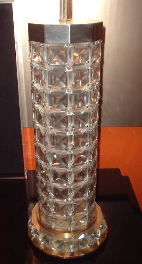 grosfeld house lucite diamond table lamp