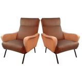 Pair Of Italian 1950's Lounge chairs manner of ponti