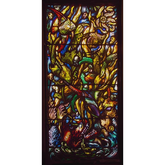 Stained Glass window commissioned by Gertrude Vanderbilt Whitney For Sale
