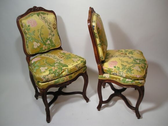 Pair of Regence Walnut Chaises