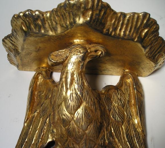 Pair of Carved Giltwood Eagle Brackets