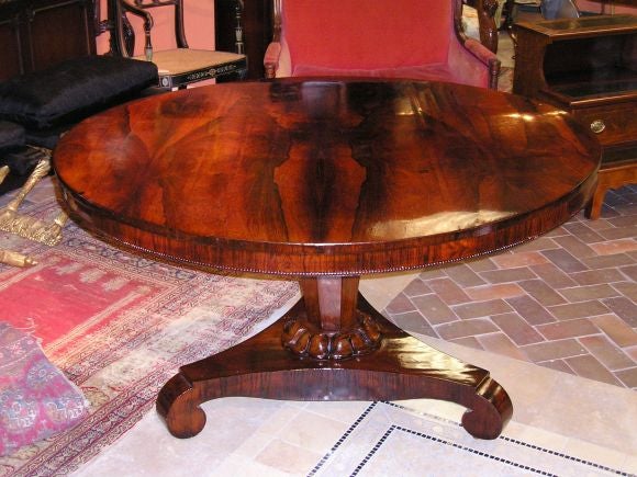 Regency Brazilian Rosewood Pedestal Dining Table