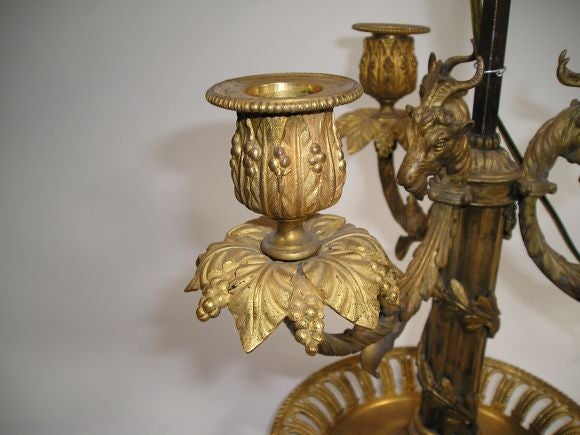 Louis XVI Large Gilt Bronze Bouillotte lamp In Good Condition In Westwood, NJ