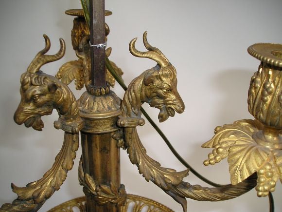 French Louis XVI Large Gilt Bronze Bouillotte lamp