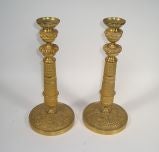 Pair of Charles X Large Bronze Dore Candlesticks