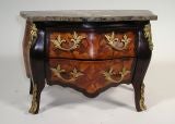 Louis XV Miniature Marble Top Marquetry Commode