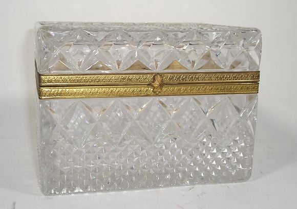 Antique French Bronze Mounted Cut Glass Box