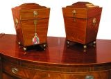 Regency Banded and Inlaid Mahogany Knife Boxes