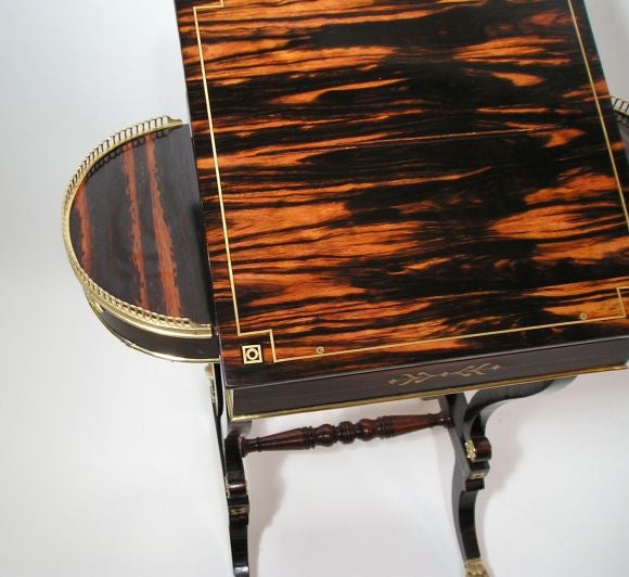 Regency Calamander Brass Inlaid  Work / Backgammon Table