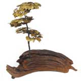 Driftwood Tabletop Lone Tree Sculpture by Curtis Jere