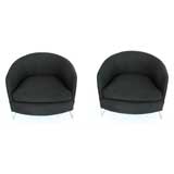 Pair of Barrel Back Lounge Chairs by Milo Baughman