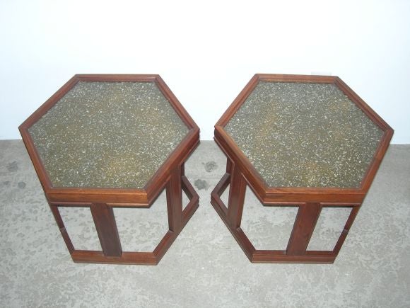 Sweetly Scaled Hexagonal Occasional Tables by Brown Saltman
