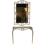 Bronze Mirror &  Console in the Manner of Diego Giacometti