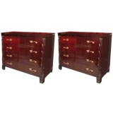 Pair of Acanthus Leaf John Stuart Cabinets