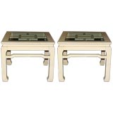 Pair of White Lacquered Tables