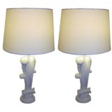 Pair of Charming Plaster & Gesso Lamps