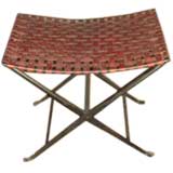 Leather Campaign Stool