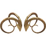 Pair of Solid Brass Ram Heads