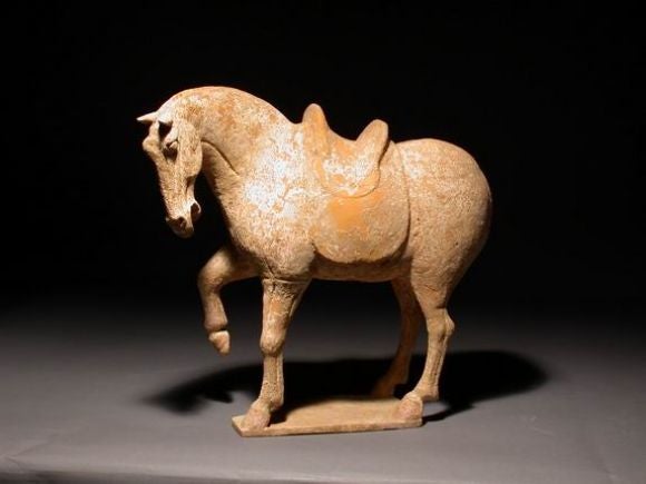 Chinese Tang Dynasty Pottery Figure Of Prancing Horse Oxford TL tested