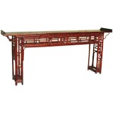 Black Lacquer top bamboo Altar table