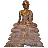 Antique A Magnificent Thai Gilt Bronze Figure Of Meditating Buddha